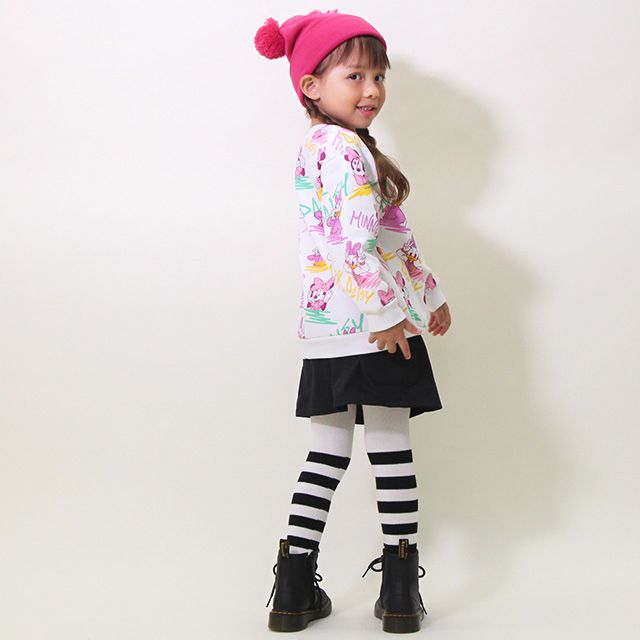 【ベビードール】ミニー&デイジー 親子お揃い ディズニー 総柄裏起毛トレーナー 8977K