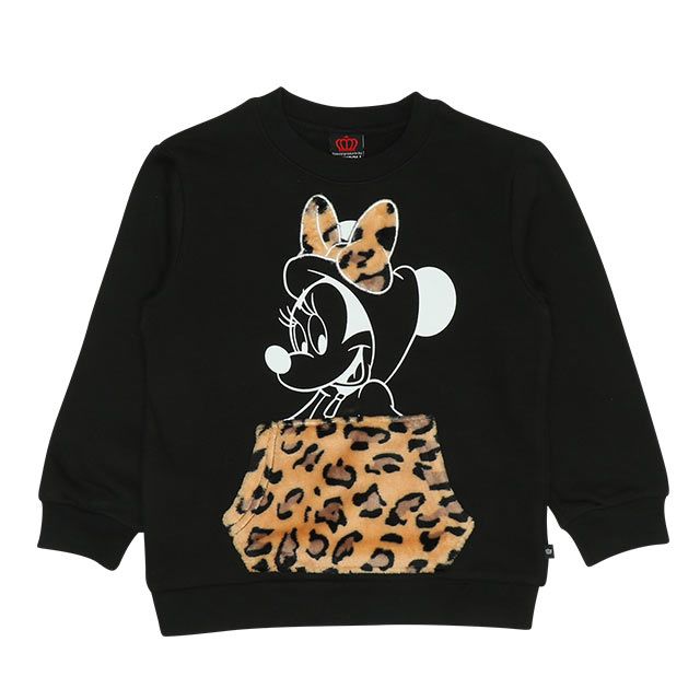 【ベビードール】ミニー 親子お揃い ヒョウ柄ボアポケットトレーナー 8982K