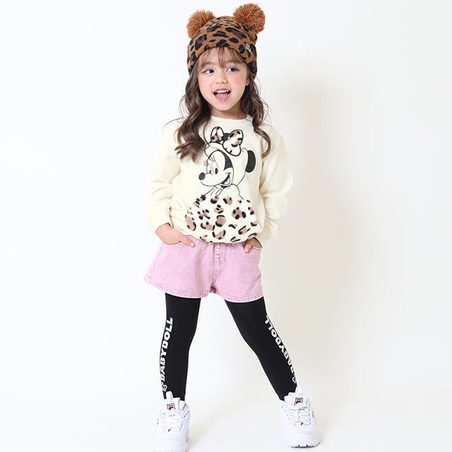【ベビードール】ミニー 親子お揃い ヒョウ柄ボアポケットトレーナー 8982K