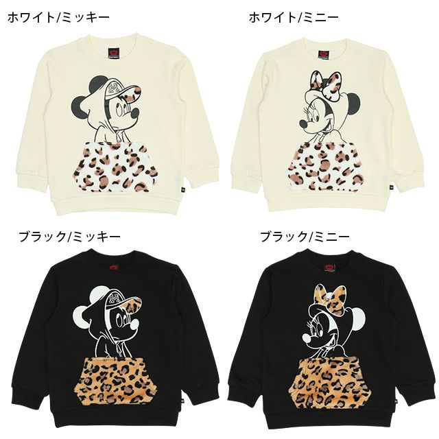 【ベビードール】ミニー 親子お揃い ヒョウ柄ボアポケットトレーナー 8982K