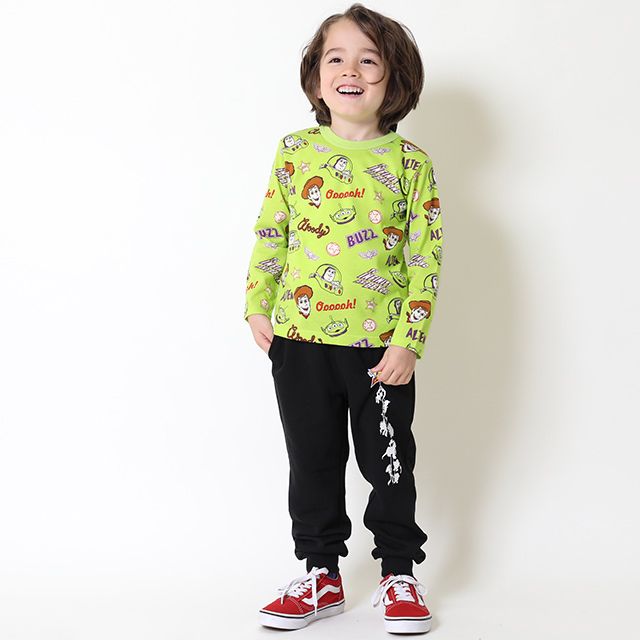 【ベビードール】トイ・ストーリー 総柄ロンT 9022K / キッズ トップス 長袖 天竺素材 ウッディ バズ・ライトイヤー リトルグリーンメン