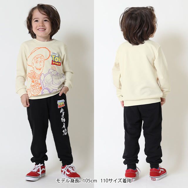 【ベビードール】トイ・ストーリー モチーフロングパンツ 9023K / ベビーサイズ キッズ ボトム 長ズボン ウエスト総ゴム ゴム穴付き シンプル ウッディ バズ ジェシー スリンキー ハム レックス ポテトヘッド