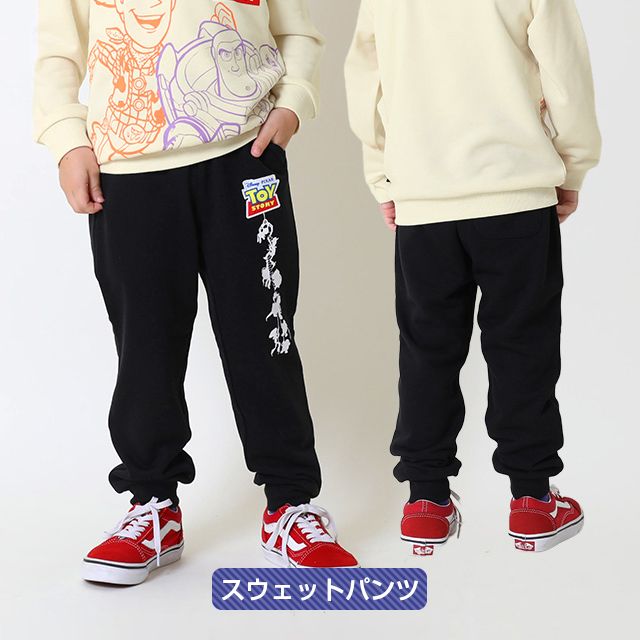 【ベビードール】トイ・ストーリー モチーフロングパンツ 9023K / ベビーサイズ キッズ ボトム 長ズボン ウエスト総ゴム ゴム穴付き シンプル ウッディ バズ ジェシー スリンキー ハム レックス ポテトヘッド