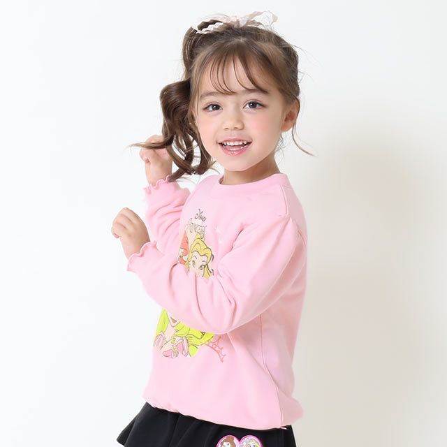 【ベビードール】プリンセス / プリントトレーナー 9024K / ベル ラプンツェル アリエル キッズ トップス 長袖 ガーリー 春秋冬