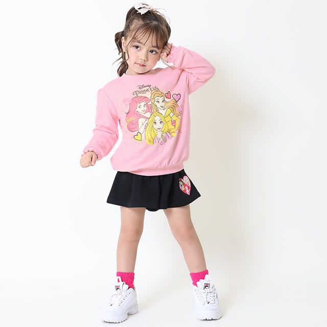 【ベビードール】プリンセス / プリントトレーナー 9024K / ベル ラプンツェル アリエル キッズ トップス 長袖 ガーリー 春秋冬