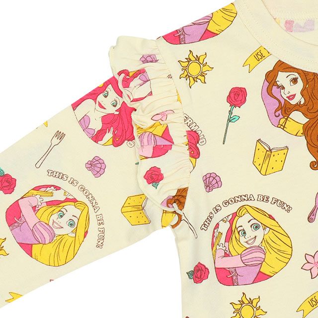 【ベビードール】ベル ラプンツェル アリエル プリンセス 総柄肩フリルロンT 9025K