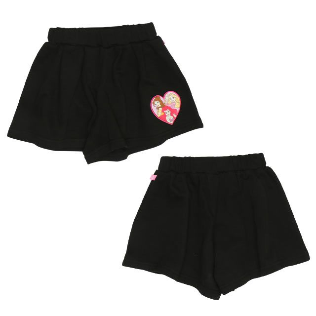 【ベビードール】プリンセス / ワッペンショートパンツ 9026K / ベル ラプンツェル アリエル キッズ ボトム 短パン ショーパン キュロット スウェット素材 楽ちん ガーリー