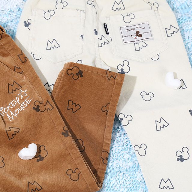 【ベビードール】ミッキー ディズニー コーデュロイロングパンツ 9048K