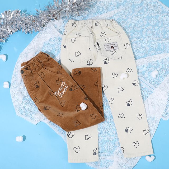 【ベビードール】ミッキー ディズニー コーデュロイロングパンツ 9048K