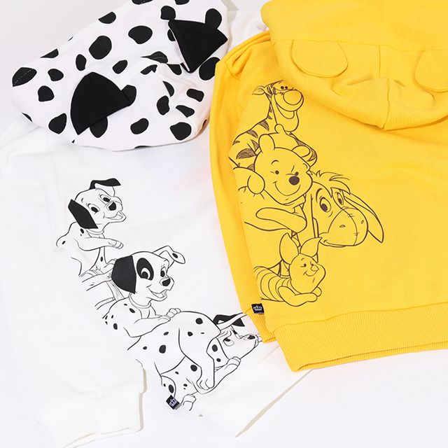 【ベビードール】プー 親子お揃い 耳付きキャラクターパーカー 9050K / ベビーサイズ キッズ リンクコーデ ペアルック 親子コーデ トップス 長袖 耳付きフード 仮装 コスチューム コスプレ