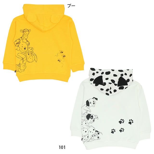 【ベビードール】プー 親子お揃い 耳付きキャラクターパーカー 9050K / ベビーサイズ キッズ リンクコーデ ペアルック 親子コーデ トップス 長袖 耳付きフード 仮装 コスチューム コスプレ