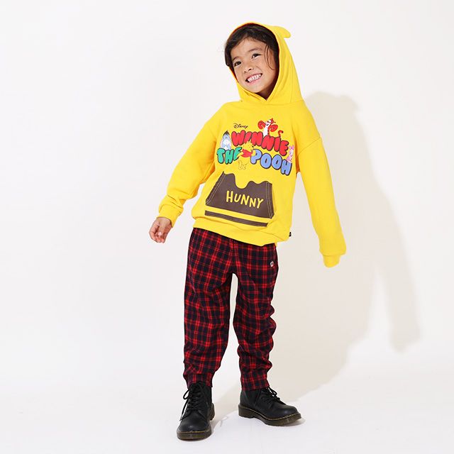 【ベビードール】プー 親子お揃い 耳付きキャラクターパーカー 9050K / ベビーサイズ キッズ リンクコーデ ペアルック 親子コーデ トップス 長袖 耳付きフード 仮装 コスチューム コスプレ