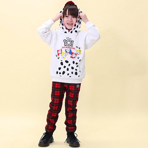 【ベビードール】１０１匹わんちゃん 親子お揃い 耳付きキャラクターパーカー 9050K / ベビーサイズ キッズ リンクコーデ ペアルック 親子コーデ トップス 長袖 耳付きフード 仮装 コスチューム コスプレ