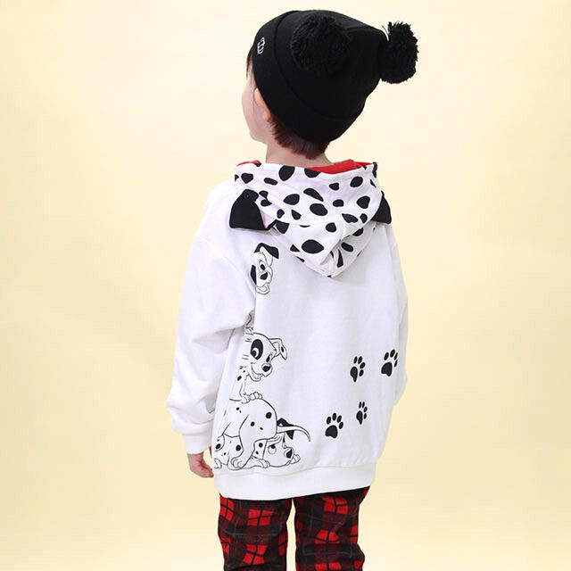【ベビードール】１０１匹わんちゃん 親子お揃い 耳付きキャラクターパーカー 9050K / ベビーサイズ キッズ リンクコーデ ペアルック 親子コーデ トップス 長袖 耳付きフード 仮装 コスチューム コスプレ