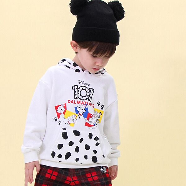 【ベビードール】１０１匹わんちゃん 親子お揃い 耳付きキャラクターパーカー 9050K / ベビーサイズ キッズ リンクコーデ ペアルック 親子コーデ トップス 長袖 耳付きフード 仮装 コスチューム コスプレ