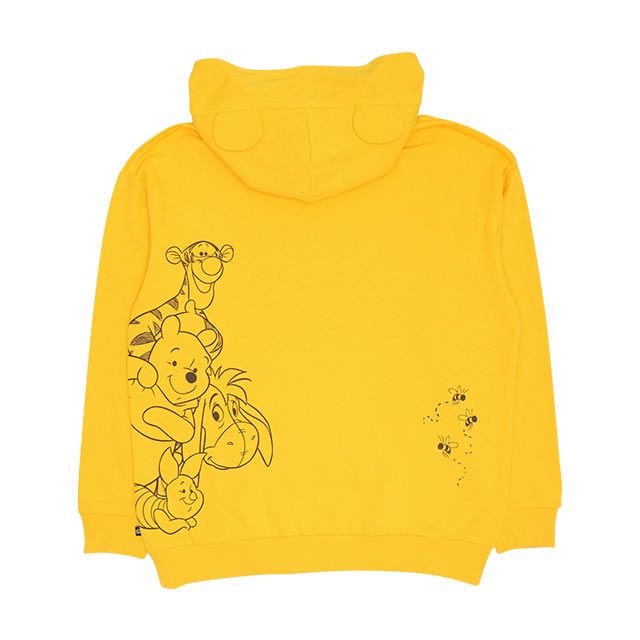 【ベビードール】プー 親子お揃い 耳付きキャラクターパーカー 9050A / 大人 ユニセックス 男女兼用 リンクコーデ ペアルック 親子コーデ トップス 長袖 耳付きフード 仮装 コスチューム コスプレ