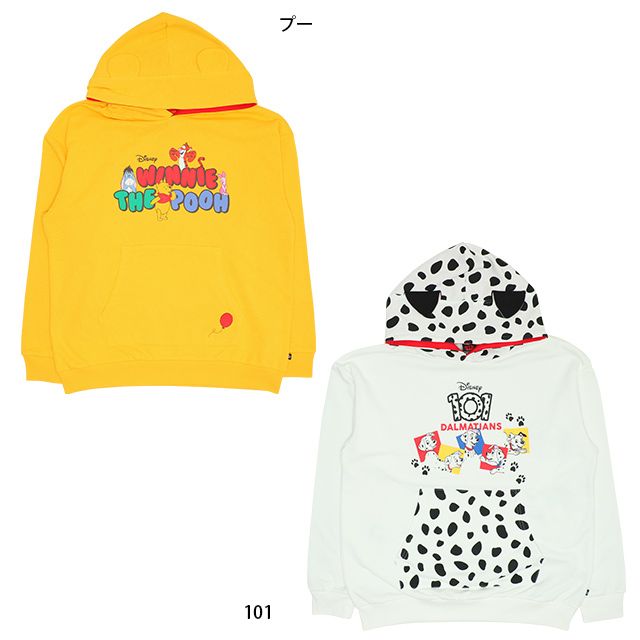 【ベビードール】プー 親子お揃い 耳付きキャラクターパーカー 9050A / 大人 ユニセックス 男女兼用 リンクコーデ ペアルック 親子コーデ トップス 長袖 耳付きフード 仮装 コスチューム コスプレ