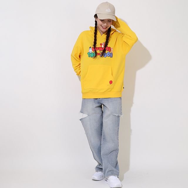 【ベビードール】プー 親子お揃い 耳付きキャラクターパーカー 9050A / 大人 ユニセックス 男女兼用 リンクコーデ ペアルック 親子コーデ トップス 長袖 耳付きフード 仮装 コスチューム コスプレ