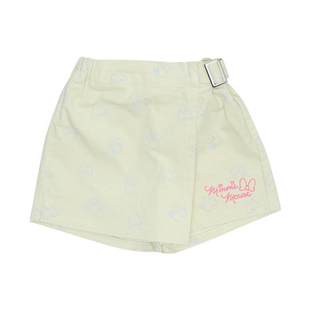 【ベビードール】ミニー スカート風コーデュロイショートパンツ 9051K / ベビーサイズ キッズ ボトムス 短パン ショーパン ウエスト後部分ゴム 調整ベルト ベルトループ ガールズコーデ ガーリー