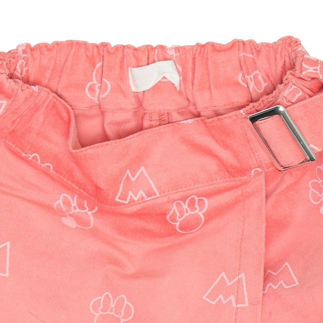 【ベビードール】ミニー スカート風コーデュロイショートパンツ 9051K / ベビーサイズ キッズ ボトムス 短パン ショーパン ウエスト後部分ゴム 調整ベルト ベルトループ ガールズコーデ ガーリー