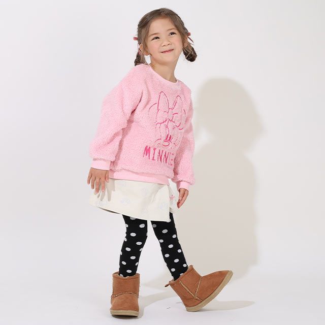 【ベビードール】ミニー スカート風コーデュロイショートパンツ 9051K / ベビーサイズ キッズ ボトムス 短パン ショーパン ウエスト後部分ゴム 調整ベルト ベルトループ ガールズコーデ ガーリー