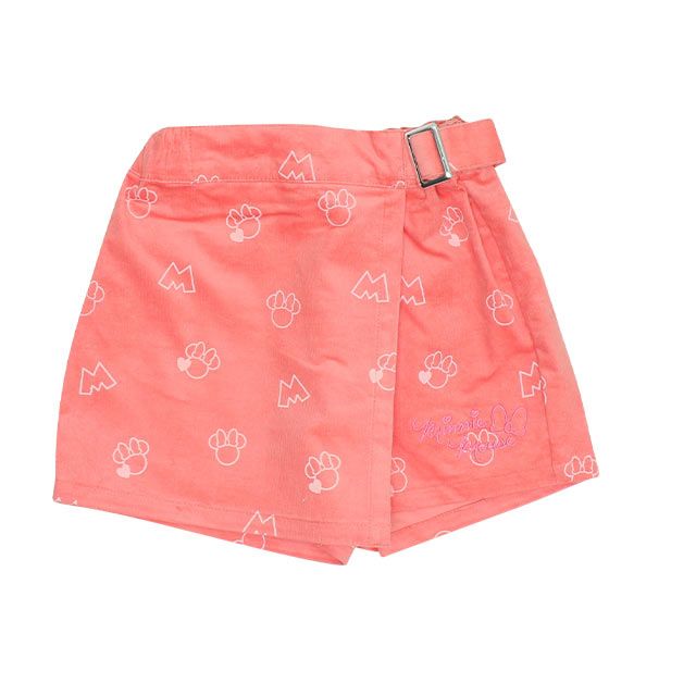 【ベビードール】ミニー スカート風コーデュロイショートパンツ 9051K / ベビーサイズ キッズ ボトムス 短パン ショーパン ウエスト後部分ゴム 調整ベルト ベルトループ ガールズコーデ ガーリー