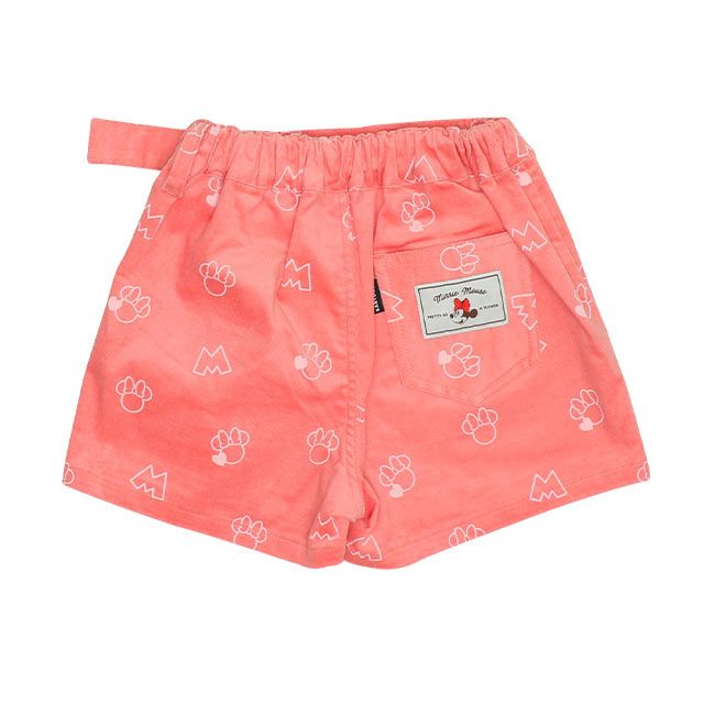 【ベビードール】ミニー スカート風コーデュロイショートパンツ 9051K / ベビーサイズ キッズ ボトムス 短パン ショーパン ウエスト後部分ゴム 調整ベルト ベルトループ ガールズコーデ ガーリー