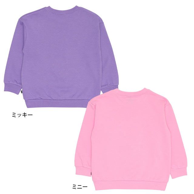 【ベビードール】ミッキー 親子お揃い レンチキュラートレーナー 9054K / 見る角度で柄が変わる ベビーサイズ キッズ リンクコーデ ペアルック 親子コーデ トップス 長袖 トレーナー