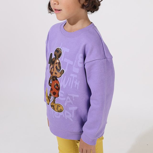 【ベビードール】ミッキー 親子お揃い レンチキュラートレーナー 9054K / 見る角度で柄が変わる ベビーサイズ キッズ リンクコーデ ペアルック 親子コーデ トップス 長袖 トレーナー