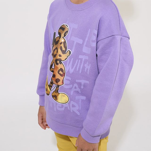 【ベビードール】ミッキー 親子お揃い レンチキュラートレーナー 9054K / 見る角度で柄が変わる ベビーサイズ キッズ リンクコーデ ペアルック 親子コーデ トップス 長袖 トレーナー