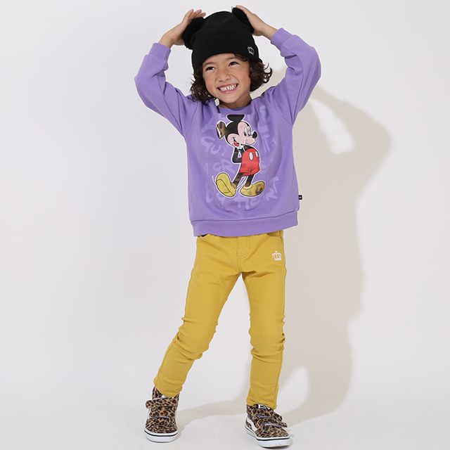 【ベビードール】ミッキー 親子お揃い レンチキュラートレーナー 9054K / 見る角度で柄が変わる ベビーサイズ キッズ リンクコーデ ペアルック 親子コーデ トップス 長袖 トレーナー