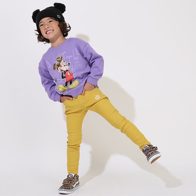 【ベビードール】ミッキー 親子お揃い レンチキュラートレーナー 9054K / 見る角度で柄が変わる ベビーサイズ キッズ リンクコーデ ペアルック 親子コーデ トップス 長袖 トレーナー