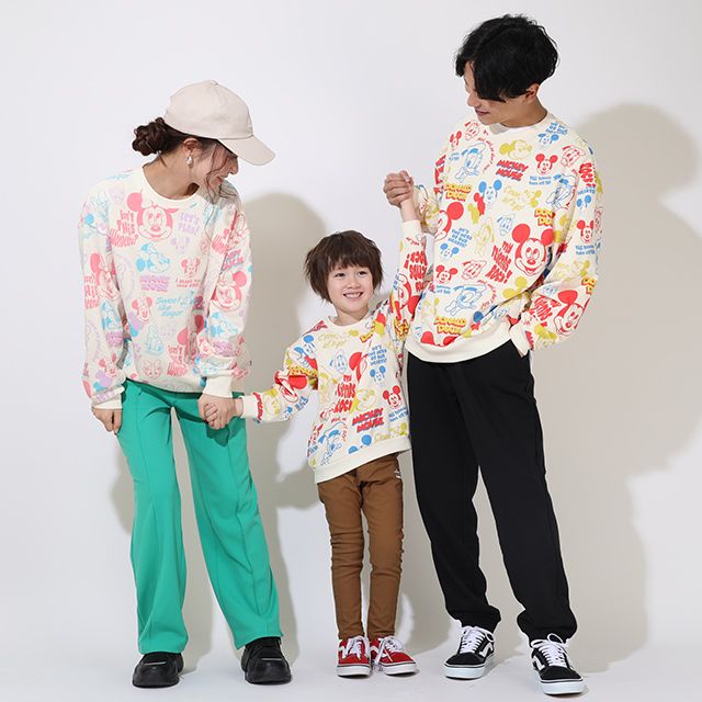 【ベビードール】ミッキーフレンズ 親子お揃い 総柄トレーナー 9110K