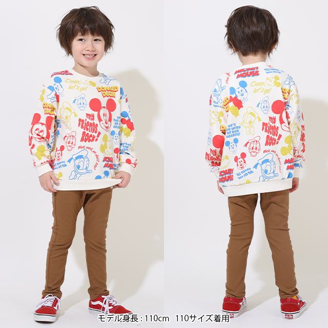 【ベビードール】ミッキーフレンズ 親子お揃い 総柄トレーナー 9110K