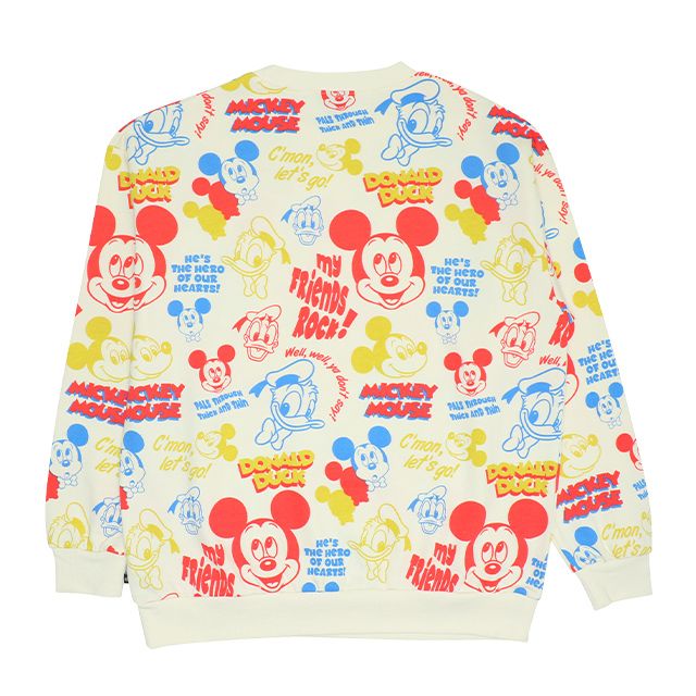 【ベビードール】ミッキーフレンズ 親子お揃い 総柄トレーナー 9110A / 大人 ユニセックス 男女兼用 リンクコーデ ペアルック 親子コーデ トレーナー 長袖