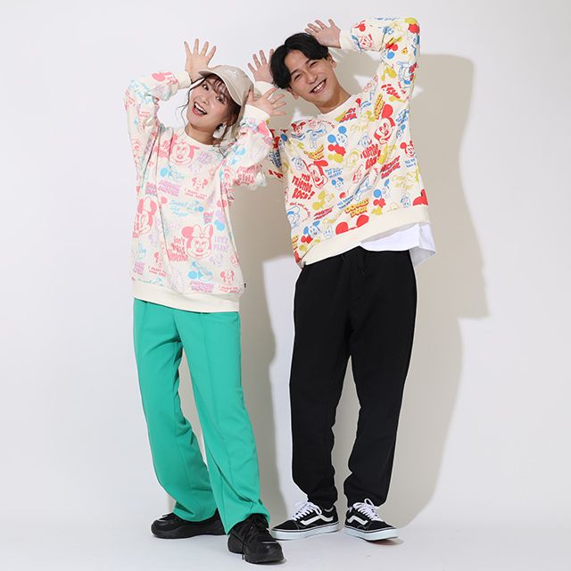 【ベビードール】ミニーフレンズ 親子お揃い 総柄トレーナー 9110A