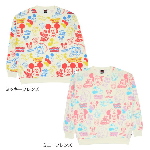 【ベビードール】ミニーフレンズ 親子お揃い 総柄トレーナー 9110A