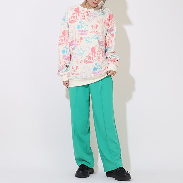 【ベビードール】ミニーフレンズ 親子お揃い 総柄トレーナー 9110A