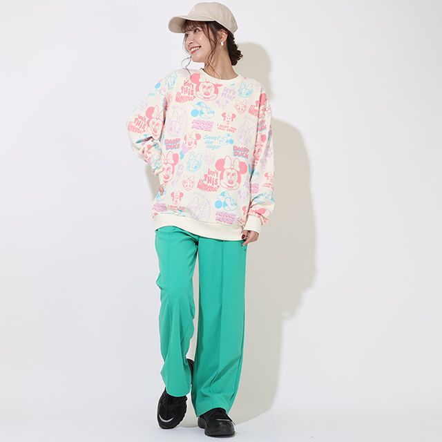 【ベビードール】ミニーフレンズ 親子お揃い 総柄トレーナー 9110A