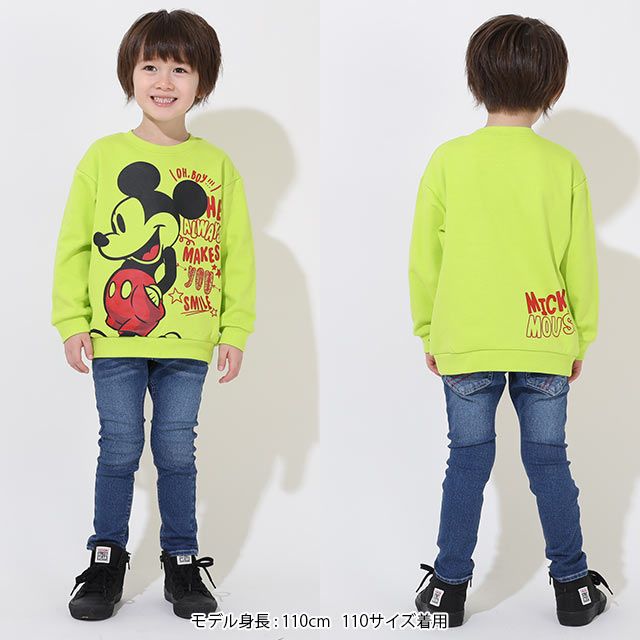 【ベビードール】ミッキー 親子お揃い ラクガキペアトレーナー 9111K / ベビーサイズ キッズ リンクコーデ ペアルック 親子コーデ トップス 長袖 トレーナー