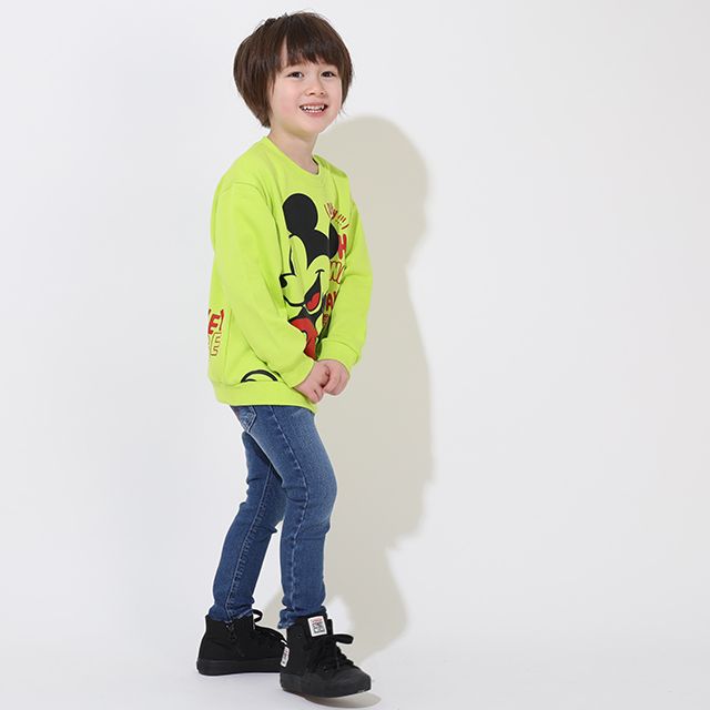 【ベビードール】ミッキー 親子お揃い ラクガキペアトレーナー 9111K / ベビーサイズ キッズ リンクコーデ ペアルック 親子コーデ トップス 長袖 トレーナー