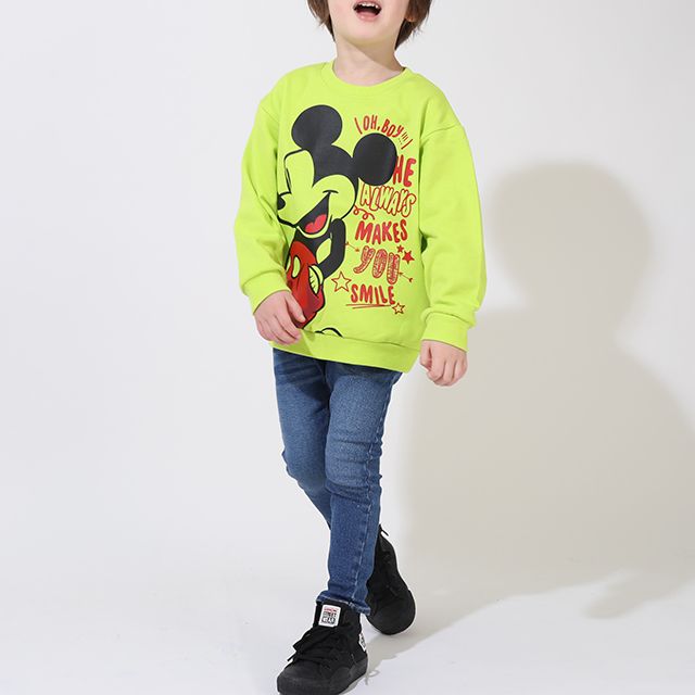【ベビードール】ミッキー 親子お揃い ラクガキペアトレーナー 9111K / ベビーサイズ キッズ リンクコーデ ペアルック 親子コーデ トップス 長袖 トレーナー