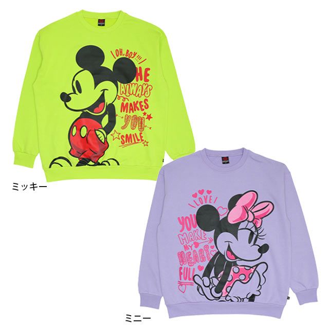 【ベビードール】ミッキー 親子お揃い ラクガキペアトレーナー 9111A / 大人 ユニセックス 男女兼用 リンクコーデ ペアルック 親子コーデ トレーナー 長袖