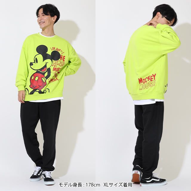 【ベビードール】ミッキー 親子お揃い ラクガキペアトレーナー 9111A / 大人 ユニセックス 男女兼用 リンクコーデ ペアルック 親子コーデ トレーナー 長袖