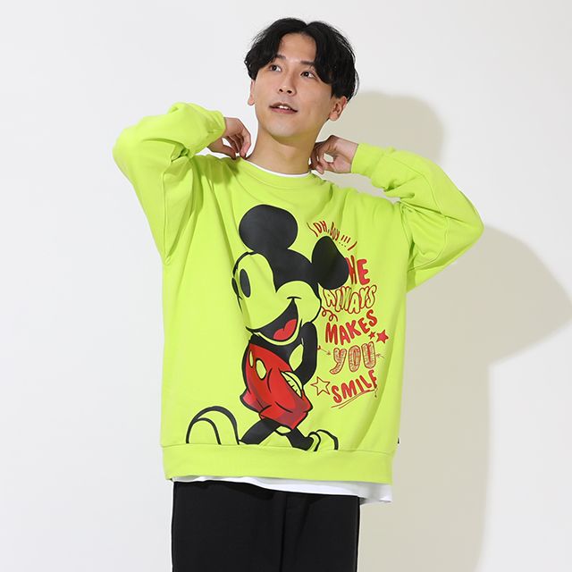 【ベビードール】ミッキー 親子お揃い ラクガキペアトレーナー 9111A / 大人 ユニセックス 男女兼用 リンクコーデ ペアルック 親子コーデ トレーナー 長袖