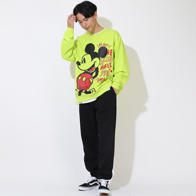 【ベビードール】ミッキー 親子お揃い ラクガキペアトレーナー 9111A / 大人 ユニセックス 男女兼用 リンクコーデ ペアルック 親子コーデ トレーナー 長袖