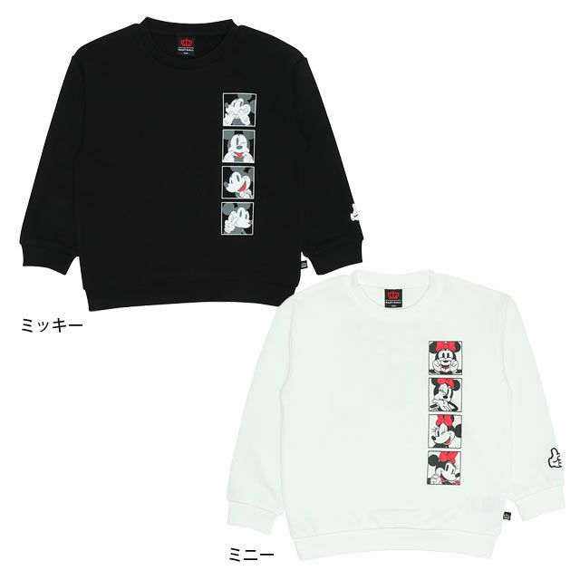 【ベビードール】ミッキー 親子お揃い バックデザインペアトレーナー 9112K / ベビーサイズ キッズ リンクコーデ ペアルック 親子コーデ トップス 長袖 トレーナー