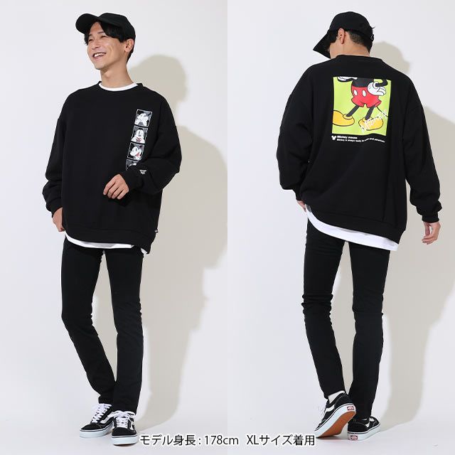 【ベビードール】ミッキー 親子お揃い バックデザインペアトレーナー 9112A