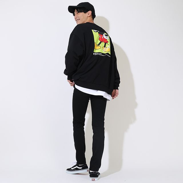 【ベビードール】ミッキー 親子お揃い バックデザインペアトレーナー 9112A