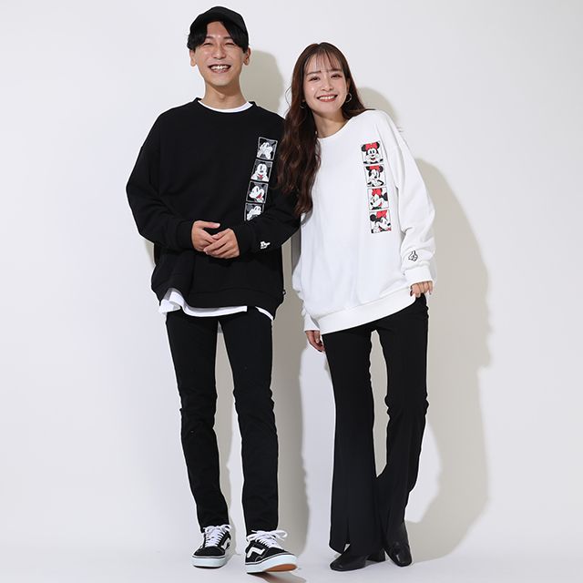 【ベビードール】ミニー 親子お揃い バックデザインペアトレーナー 9112A / 大人 ユニセックス 男女兼用 リンクコーデ ペアルック 親子コーデ トレーナー 長袖